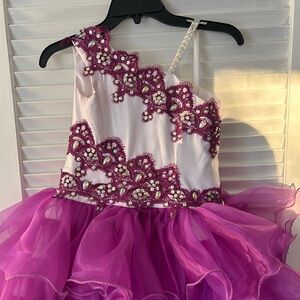 Purple and White Pageant Dress